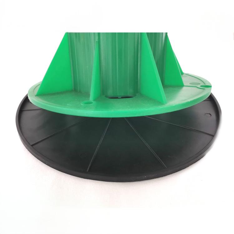 Rubber Pad installed beneath adjustable pedestal