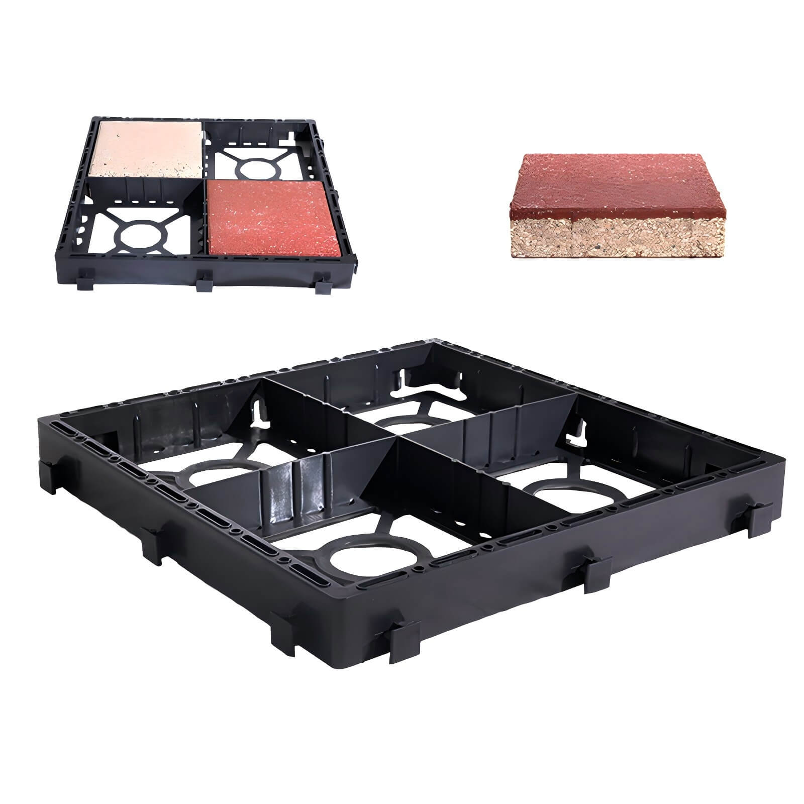 Heavy duty plastic paver grid installation