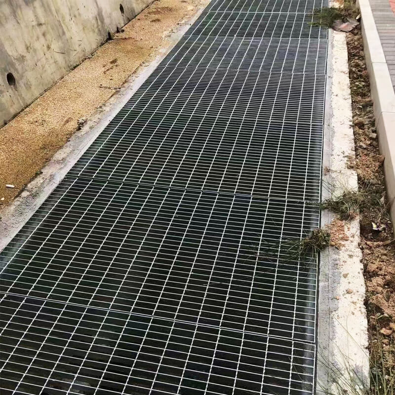 Steel Trench Drain Grates installation