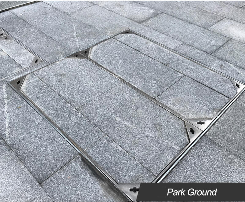 Stainless Steel Invisible Manhole Cover installation